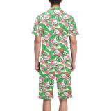 Coconut Pattern Print Design 01 Men's V-Neck Short Pajama Set