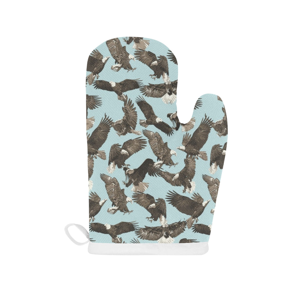 Eagle Pattern Print Design 01 Heat Resistant Oven Mitts