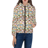 Sun Glasses Pattern Print Design 02 Women's Padded Hooded Jacket