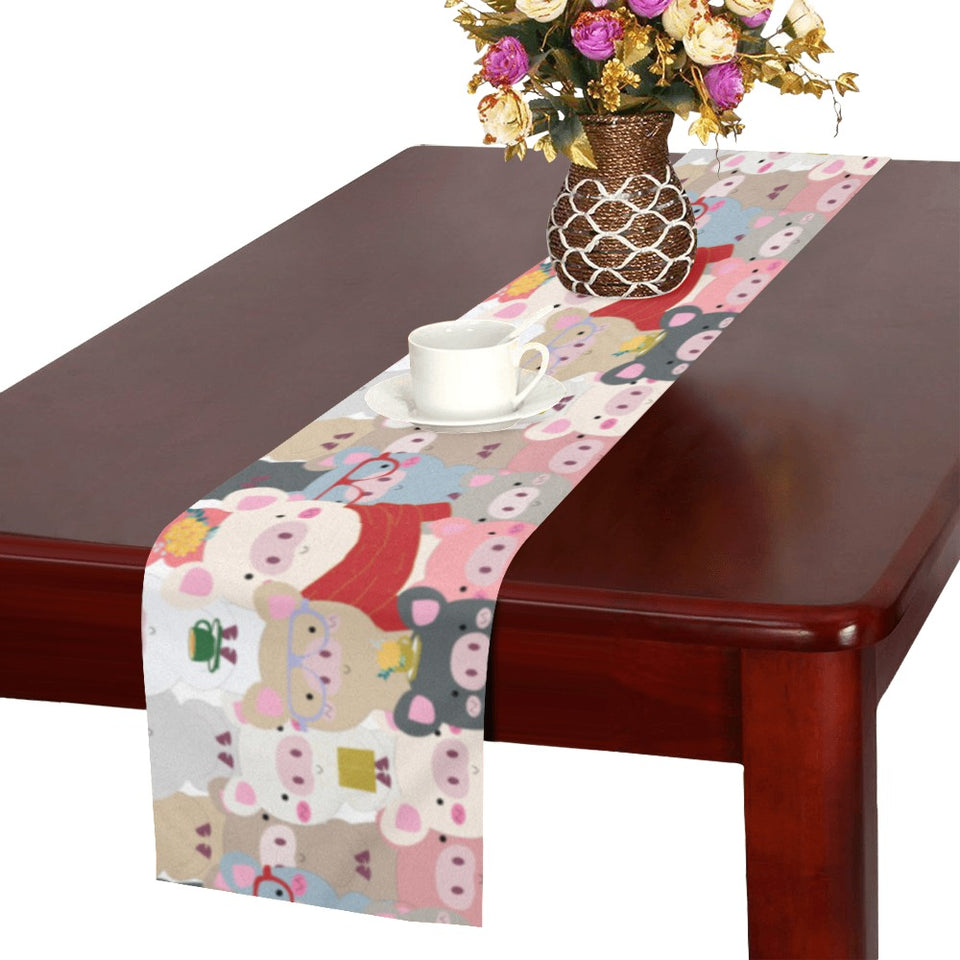 Pig Pattern Print Design 02 Table Runner