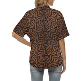 coffee bean pattern Women's All Over Print Hawaiian Shirt