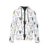 Cute sleeping sheep moon cloud pattern Women's Padded Hooded Jacket