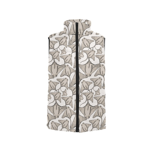 Stingray Pattern Print Design 05 Women's Padded Vest