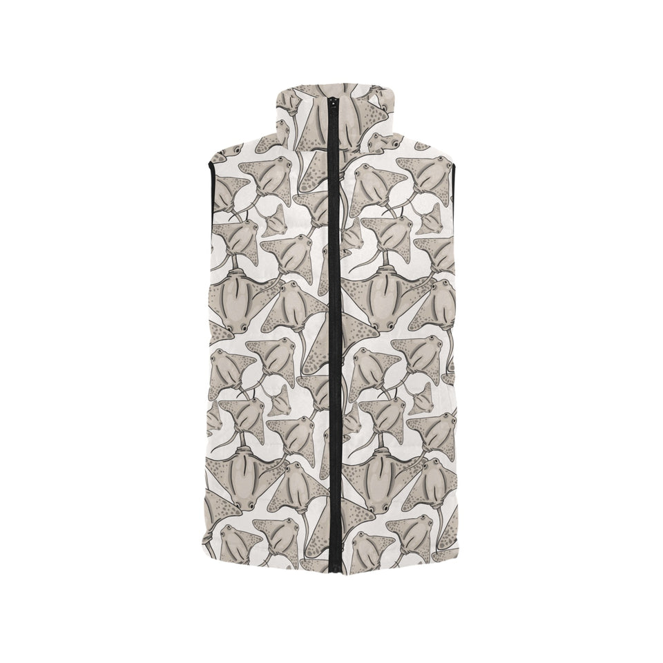 Stingray Pattern Print Design 05 Women's Padded Vest