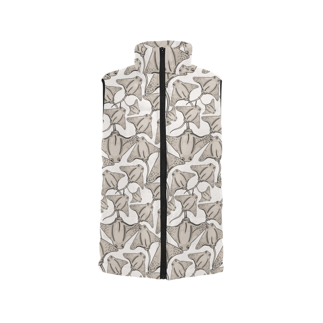 Stingray Pattern Print Design 05 Women's Padded Vest