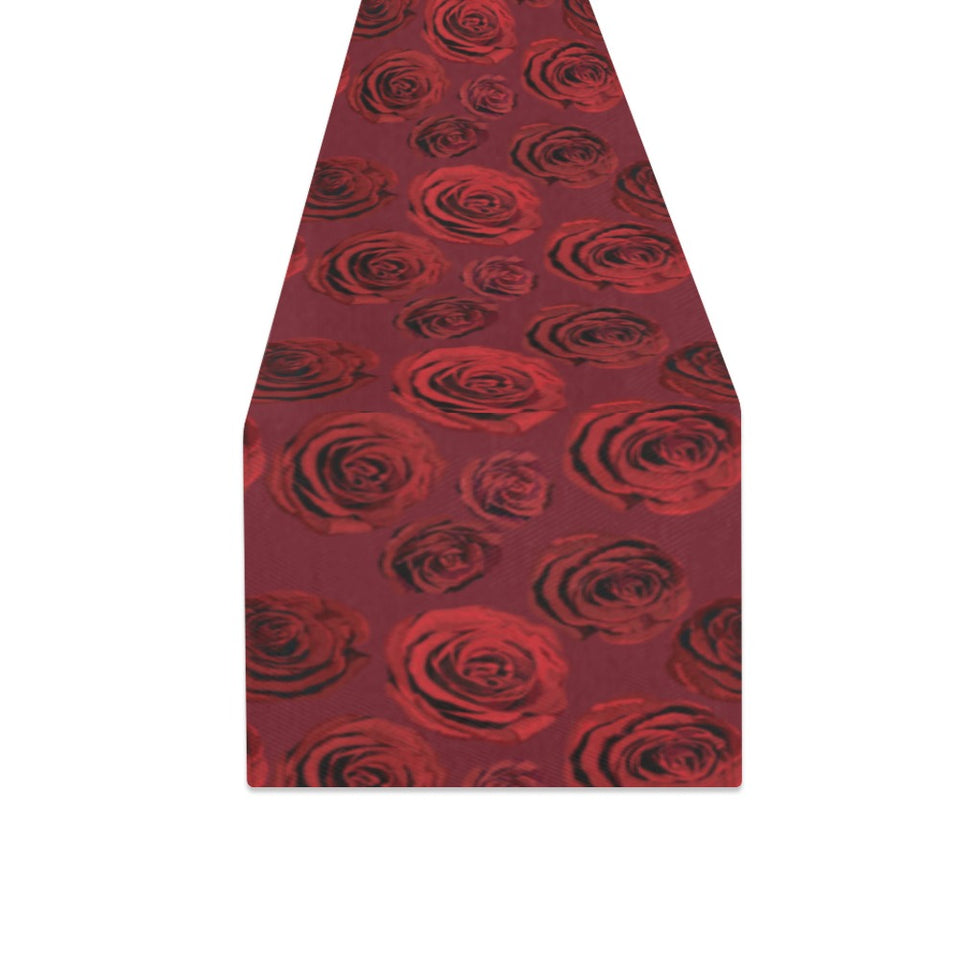 Rose Pattern Print Design 03 Table Runner