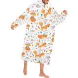 cute tribal fox pattern Blanket Robe with Sleeves