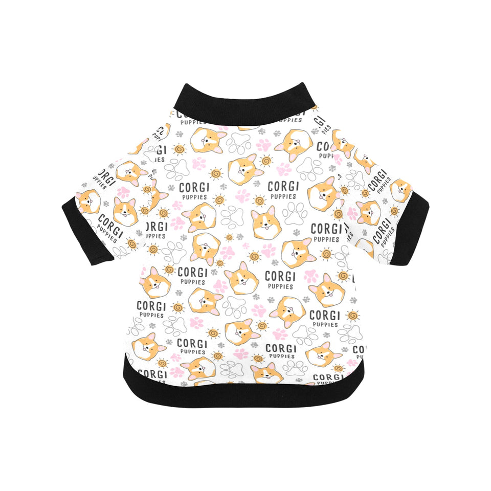 Corgi Dog Pattern All Over Print Pet Dog Round Neck Fuzzy Shirt