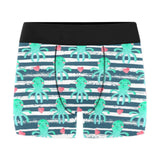 Cute octopuses heart striped background Men's All Over Print Boxer Briefs Men's Underwear