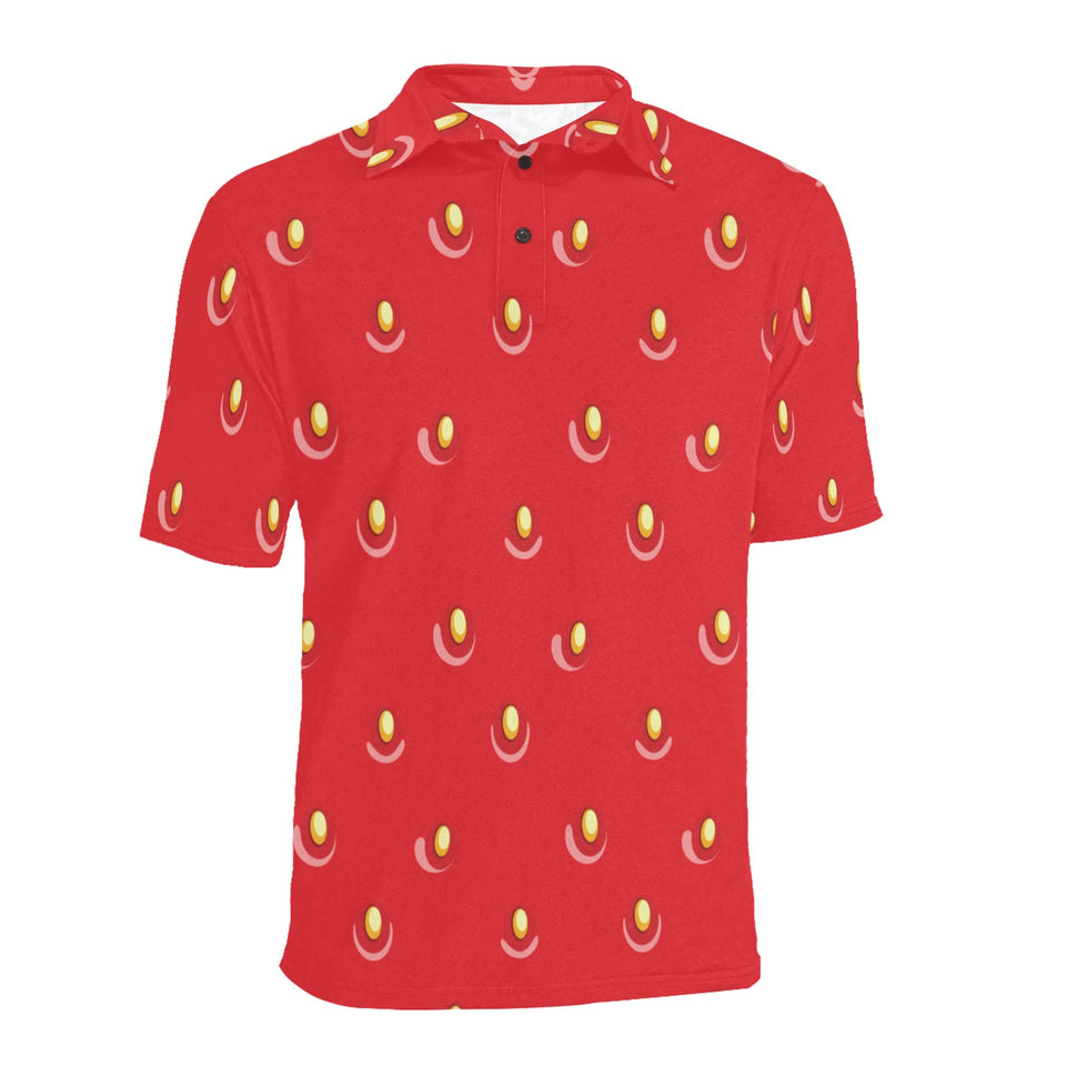 strawberry texture skin pattern Men's All Over Print Polo Shirt