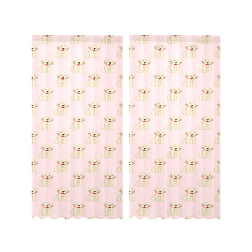 Golden Retriever Pattern Print Design 02 Gauze Curtain