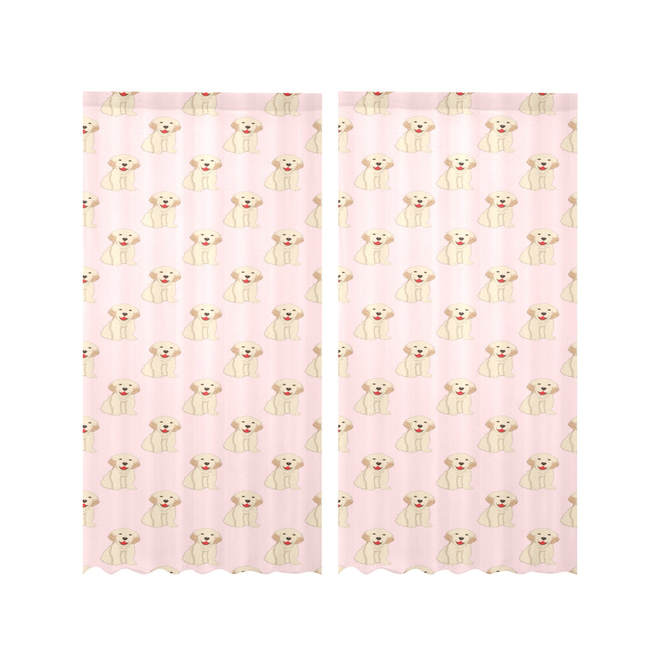 Golden Retriever Pattern Print Design 02 Gauze Curtain