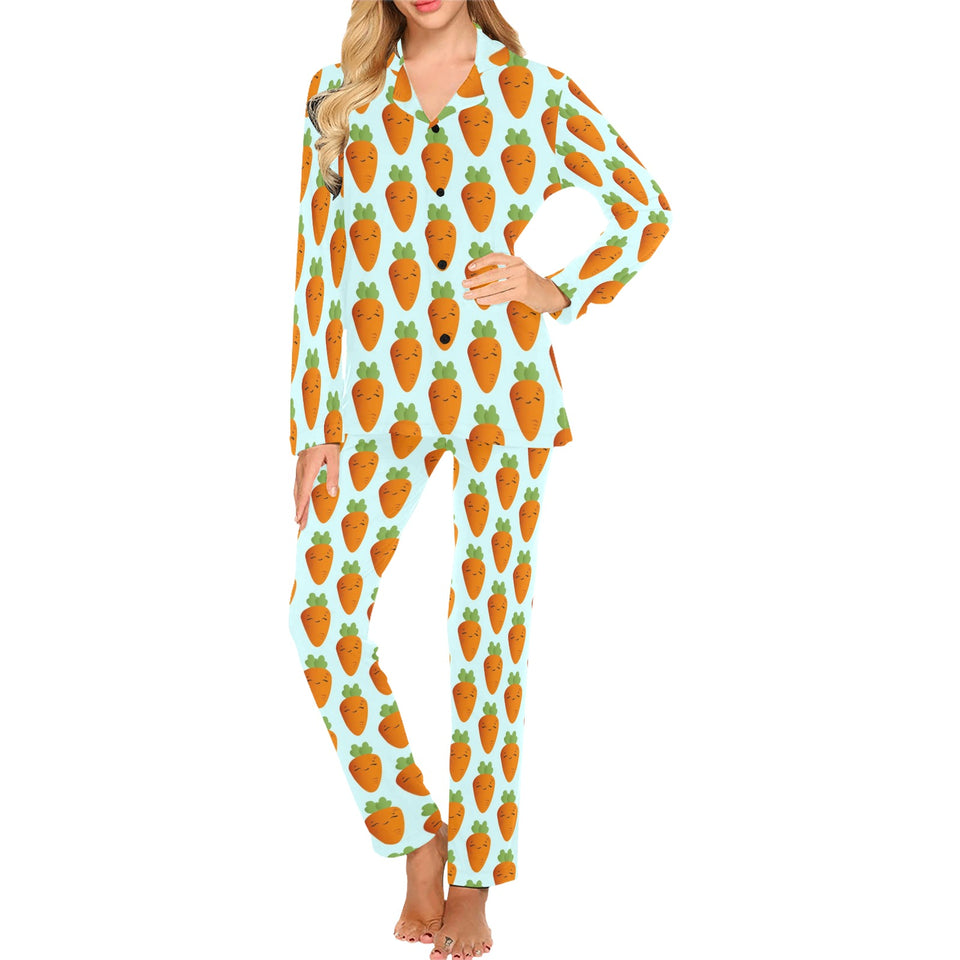 Carrot Pattern Print Design 03 Women's Long Pajama Set