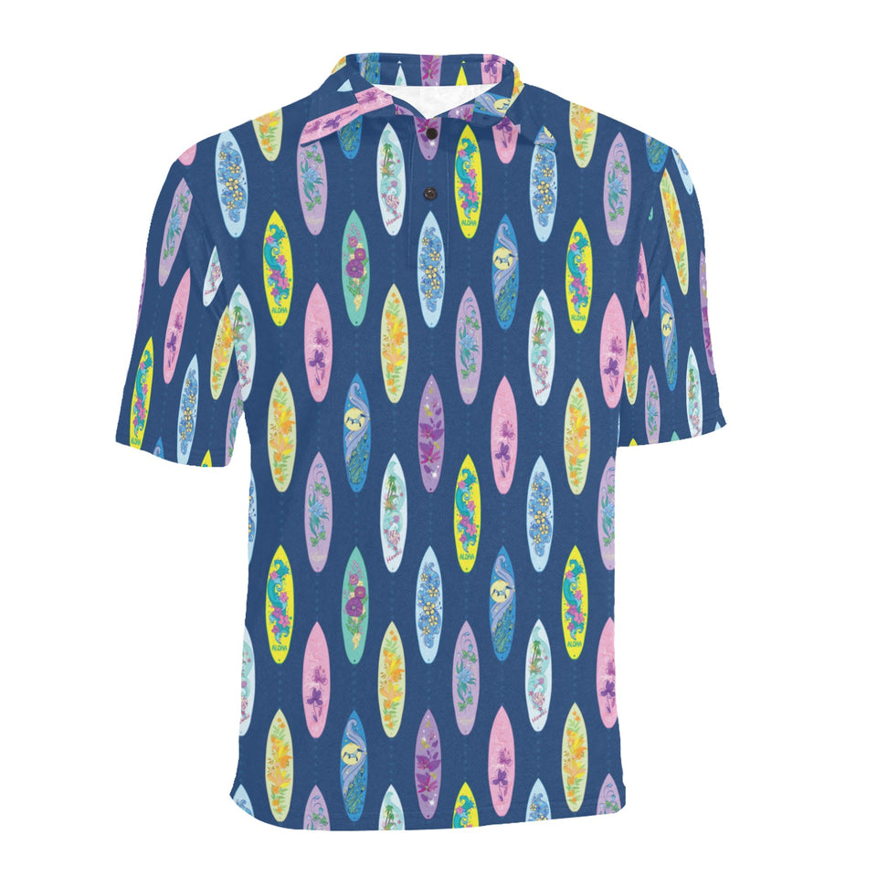 Surfboard Pattern Print Design 03 Men's All Over Print Polo Shirt