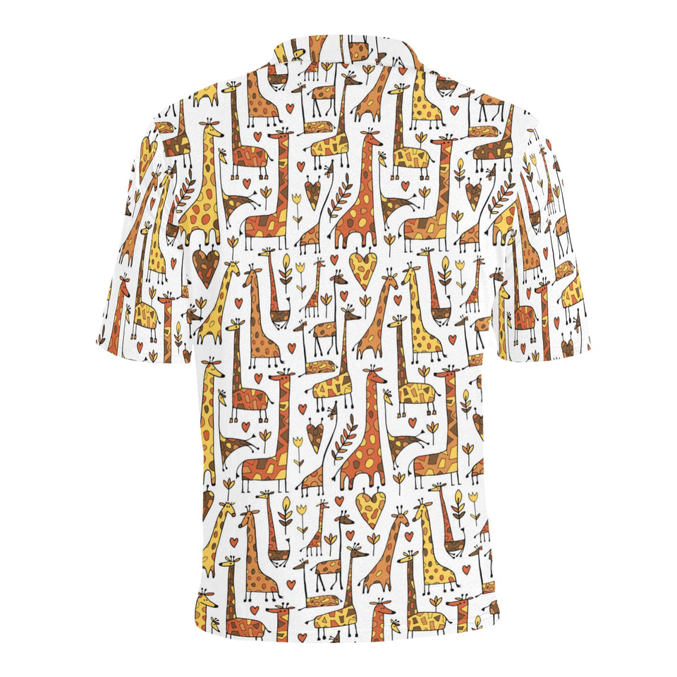 Giraffe Pattern Print Design 04 Men's All Over Print Polo Shirt