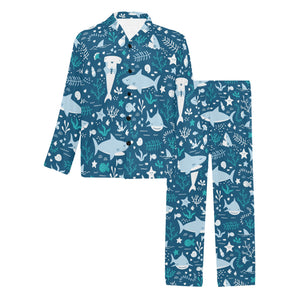 Cute shark pattern Men's Long Pajama Set