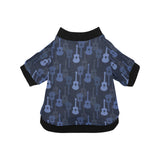 Blue Theme guitar pattern All Over Print Pet Dog Round Neck Fuzzy Shirt