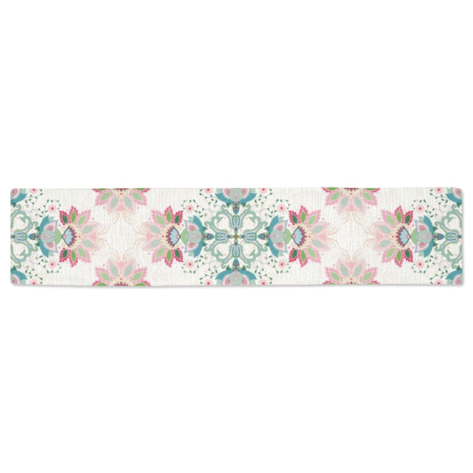 Square floral indian flower pattern Table Runner