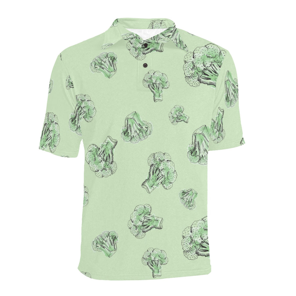 broccoli sketch pattern Men's All Over Print Polo Shirt