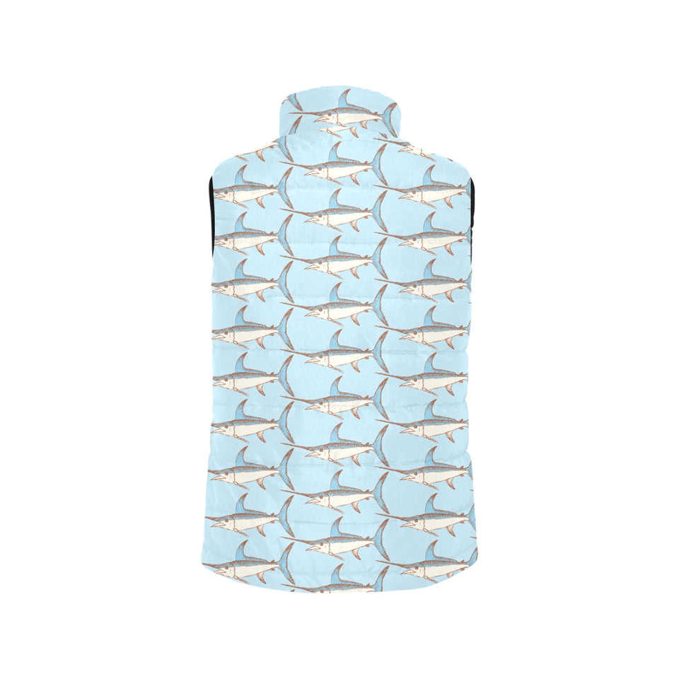 Swordfish Pattern Print Design 01 Men's Padded Vest