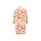 Fire flame watercolor pattern Men's Long Sleeve Belted Night Robe