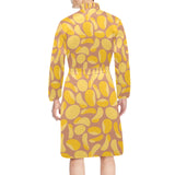 Potato Chips Pattern Print Design 01 Men's Long Sleeve Belted Night Robe