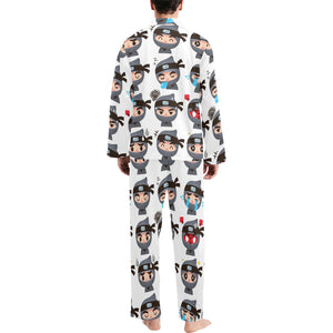 Cute ninja design pattern Men's Long Pajama Set