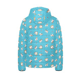 Jack Russel Pattern Print Design 03 Kids' Boys' Girls' Padded Hooded Jacket