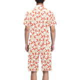 Canada Pattern Print Design 01 Men's V-Neck Short Pajama Set