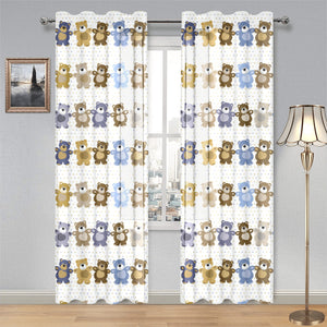 Teddy Bear Pattern Print Design 02 Gauze Curtain