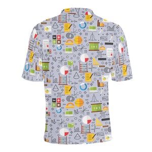 Math Pattern Print Design 04 Men's All Over Print Polo Shirt