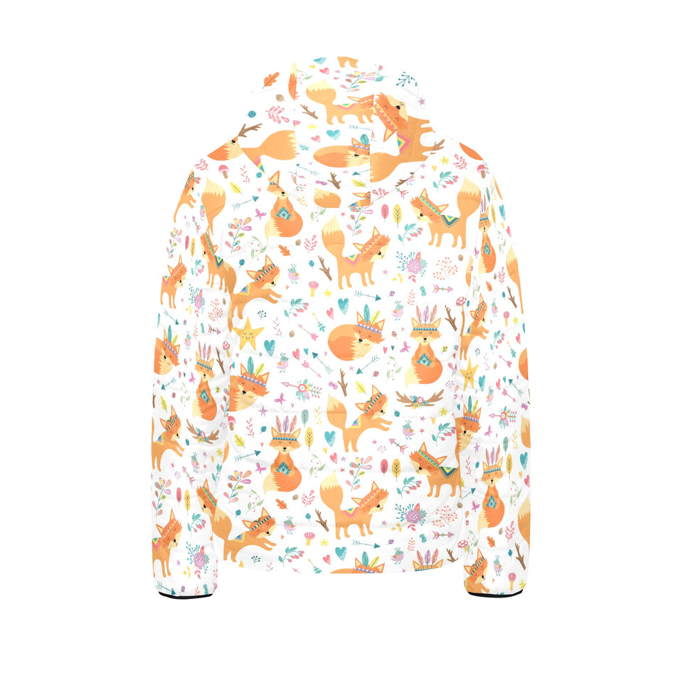 cute tribal fox pattern Kids' Boys' Girls' Padded Hooded Jacket