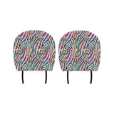 Colorful zebra skin pattern Car Headrest Cover