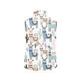 lama Alpaca cactus hand drawn pattern Women's Padded Vest