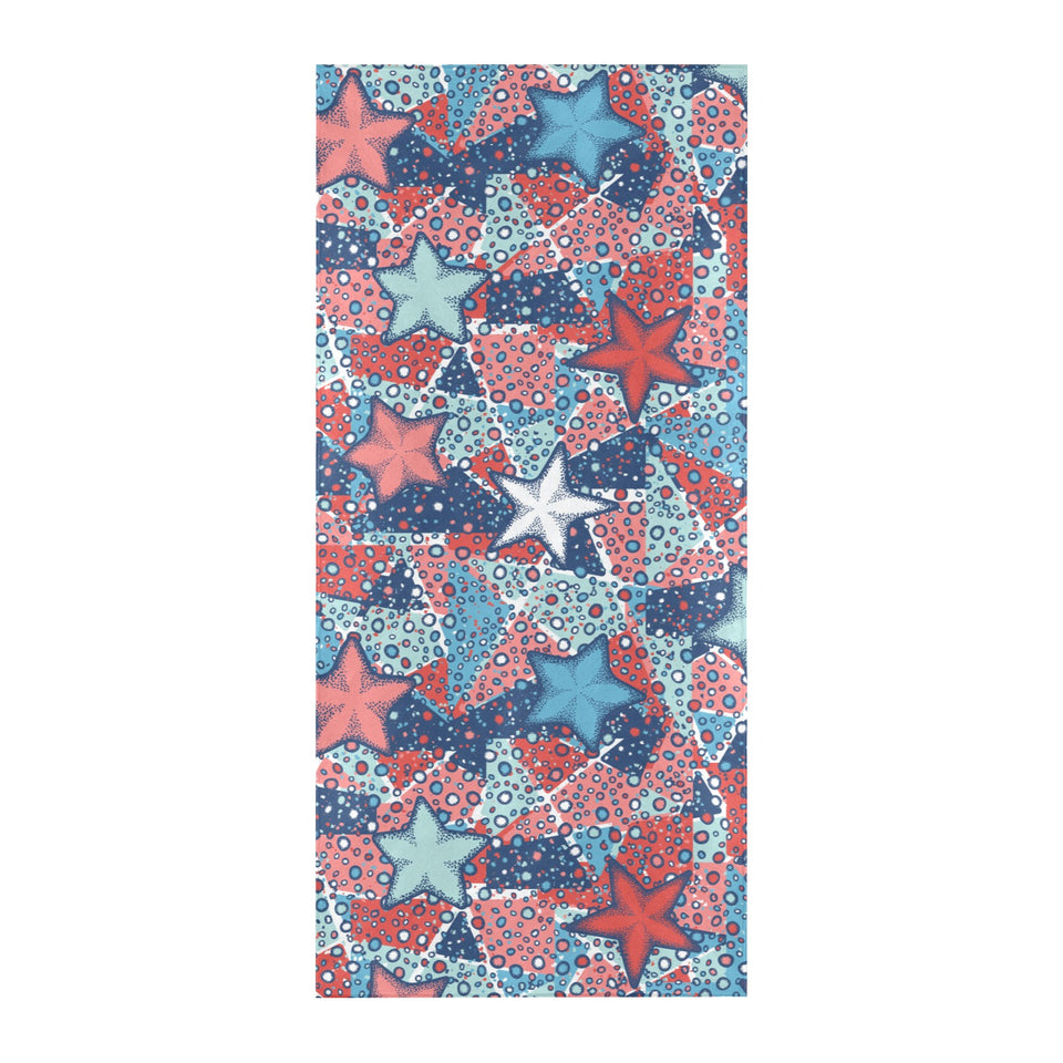 Hand drawn colorful starfish Beach Towel