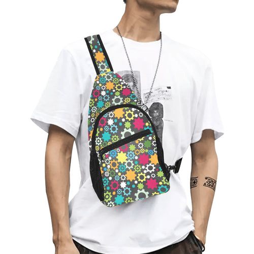 Gear Pattern Print Design 03 All Over Print Chest Bag