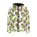 Coconut Pattern Print Design 04 Men's Padded Hooded Jacket
