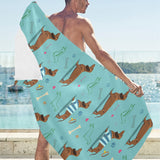 Dachshund decorative background Beach Towel