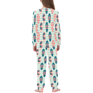 Surfboard Pattern Print Design 02 Kids' Boys' Girls' All Over Print Pajama Set