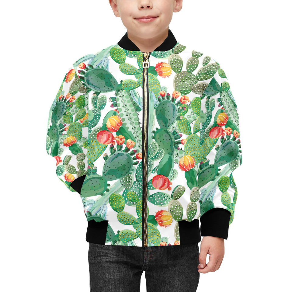 Cactus design pattern copy Kids' Boys' Girls' Bomber Jacket