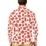 Canada Pattern Print Design 02 Men's Long Sleeve Polo Shirt