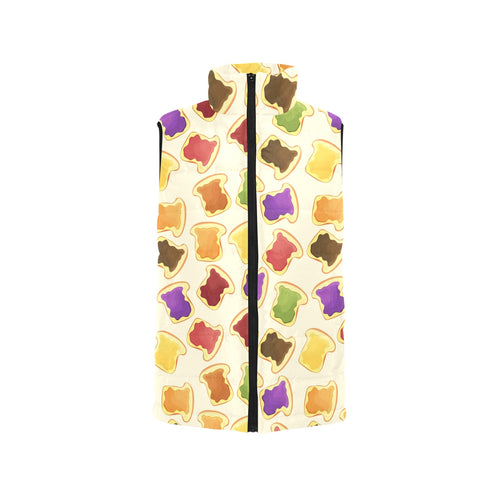 Bread Toast Pattern Print Design 02 Men's Padded Vest