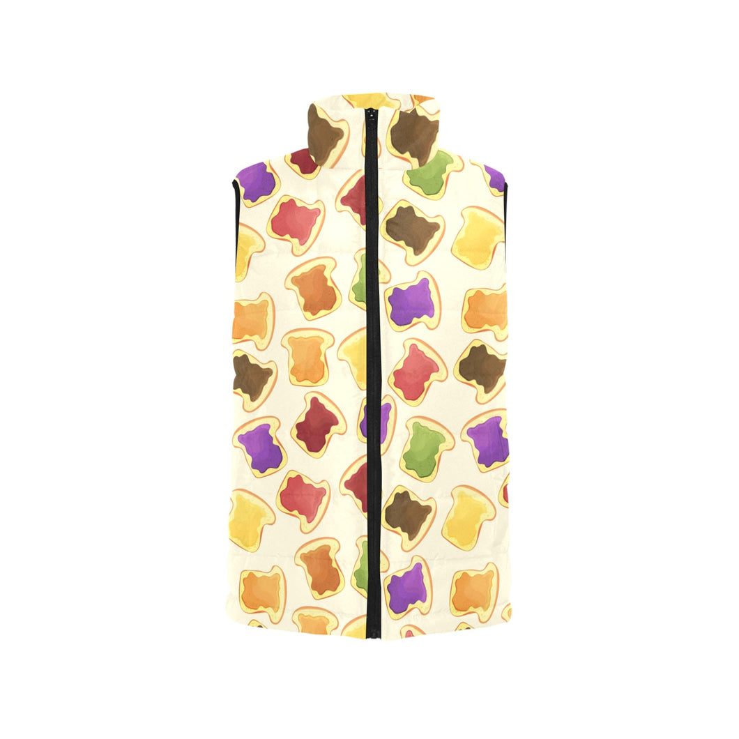 Bread Toast Pattern Print Design 02 Men's Padded Vest