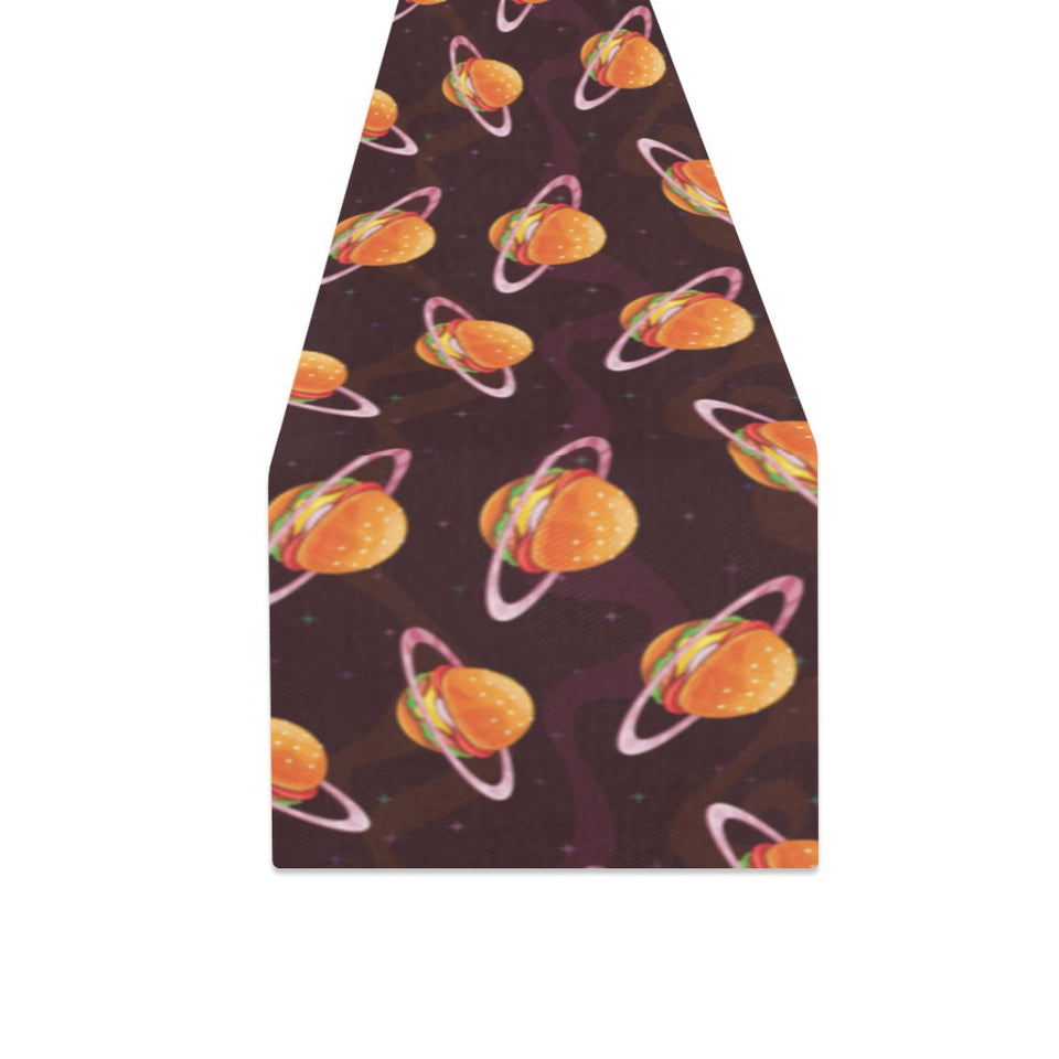 Hamburger Pattern Print Design 05 Table Runner