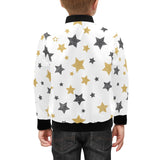 hand drawn gold black star pattern Kids' Boys' Girls' Bomber Jacket