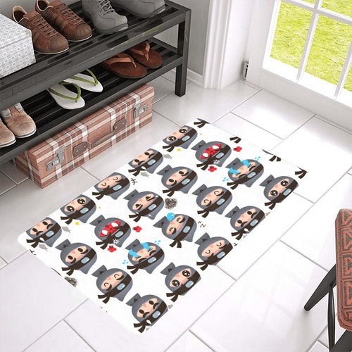 Cute ninja design pattern Doormat