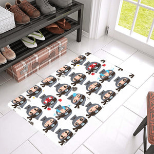 Cute ninja design pattern Doormat