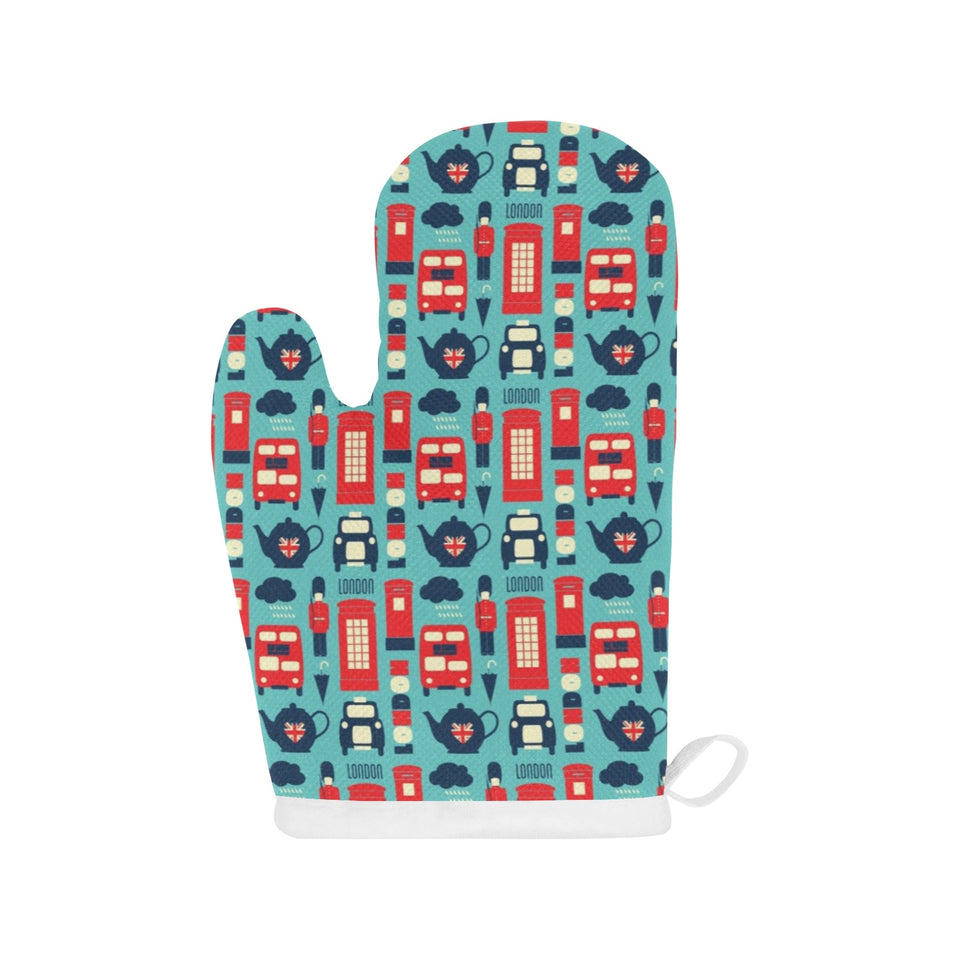 British Pattern Print Design 04 Heat Resistant Oven Mitts