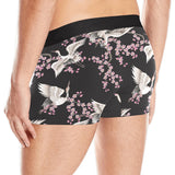 Japanese crane pink sakura pattern Men's All Over Print Boxer Briefs Men's Underwear
