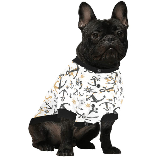 Anchors Rudders pattern All Over Print Pet Dog Round Neck Fuzzy Shirt